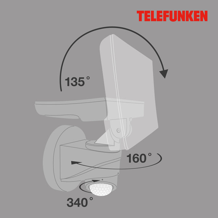 LED Außenleuchte mit Bewegungssensor silber 1600 Lm IP44