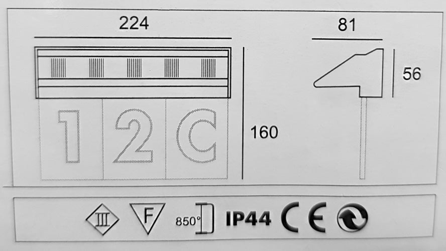 LED Hausnummernleuchte Solar für 2-3 Ziffern