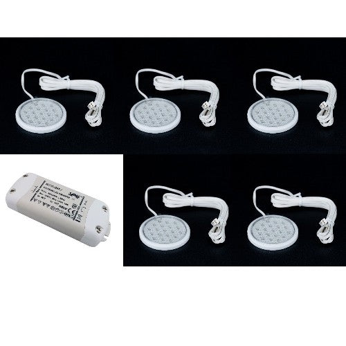 5x1W LED Unterbauleuchte Flach set inkl LED Trafo