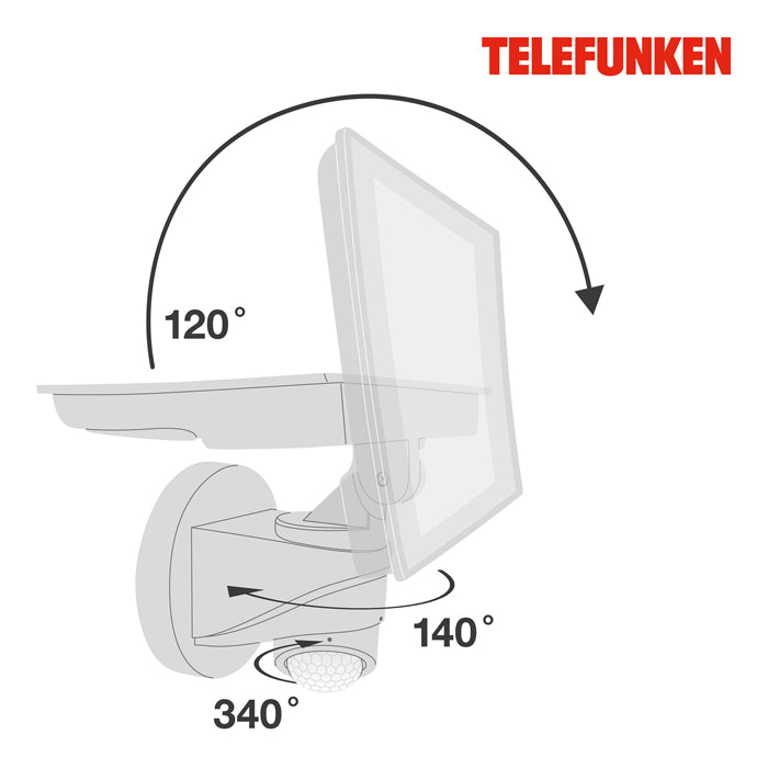 LED-Fluter für Außen weiß mit Bewegungssensor 2000 Lumen IP44