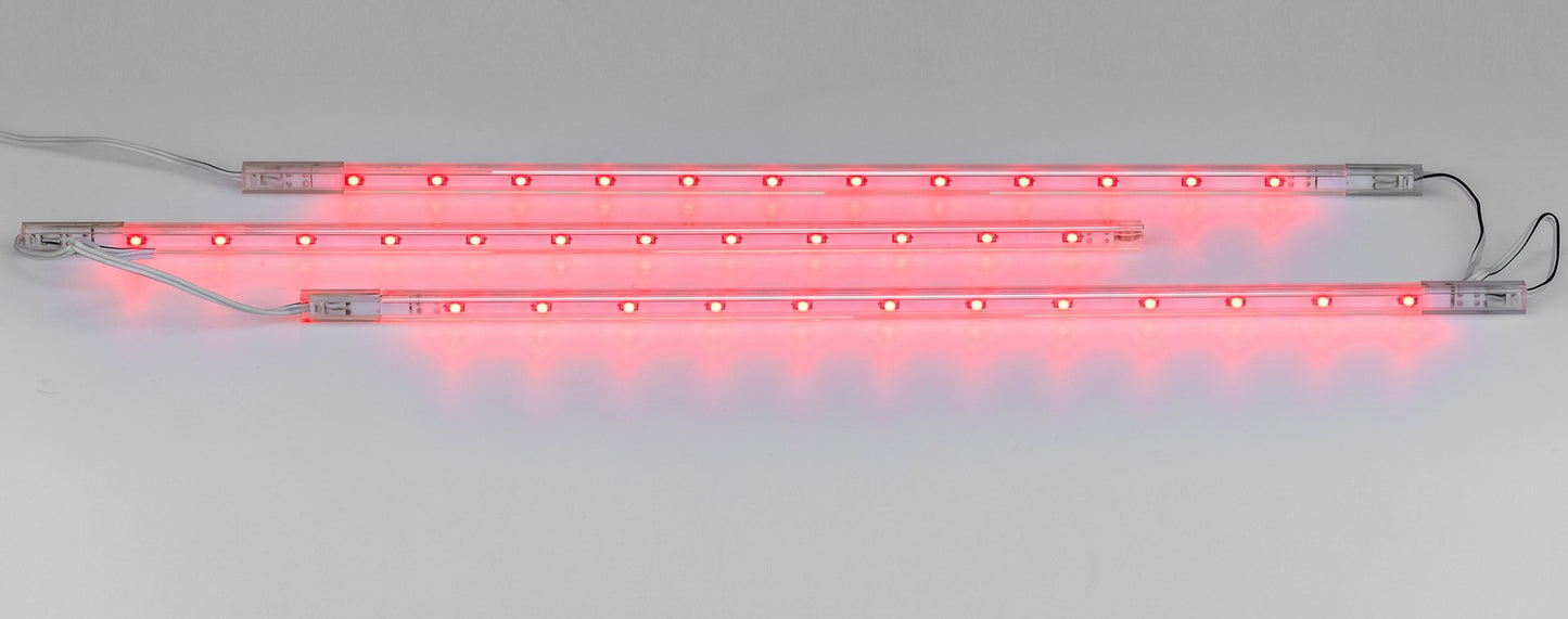 LED-Lichtleisten Casaya Rot LED-Sticks 3er Set mit Netzteil Unterbauleiste 3x30cm