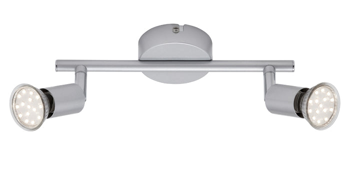 LED Deckenstrahler 2flg silber inkl. GU10 LED schwenkbar PICCO – Strahler / Spotbeleuchtung