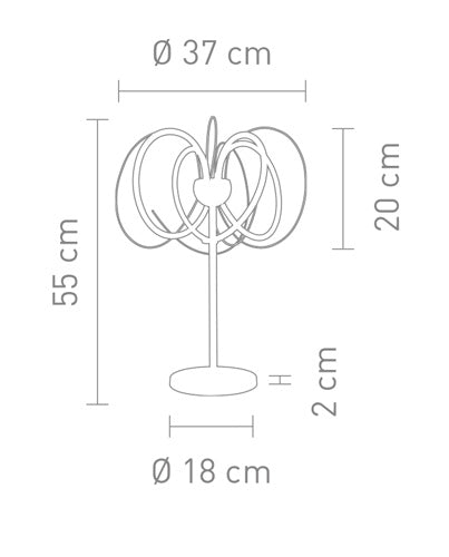Design LED Tischlampe Apples geschwungen dimmbar