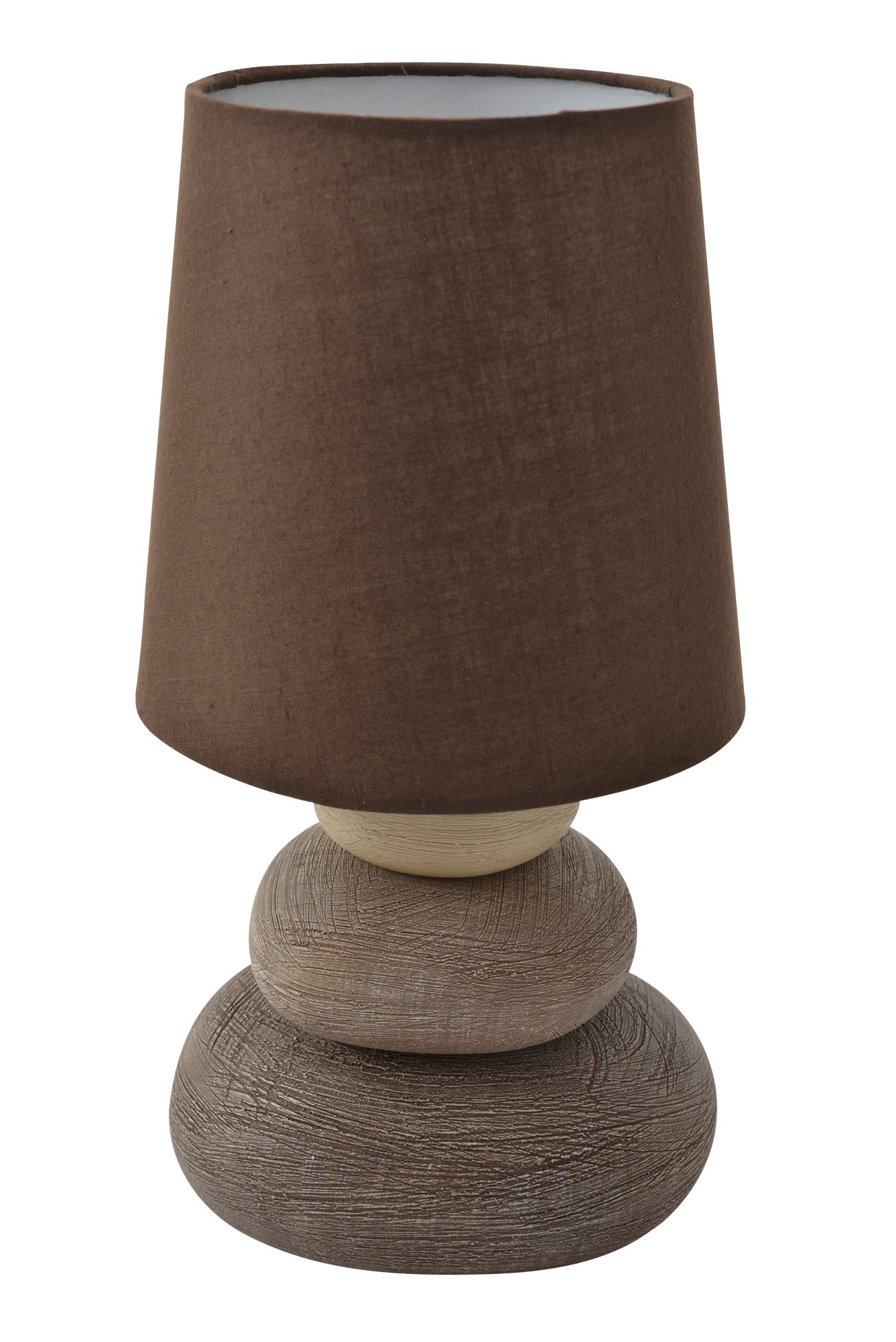 Natur Tischleuchte mit Steinoptik Stoff 3045214 Näve Keramikoptik Lampenschirm Textil Braun Tischlampe