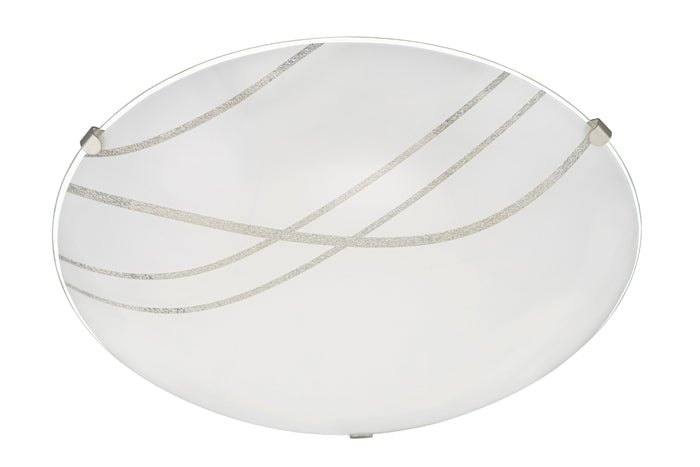 Runde LED Deckenleuchte NOVO Glas weiß mit Dekor 25cm – Deckenleuchte dimmbar