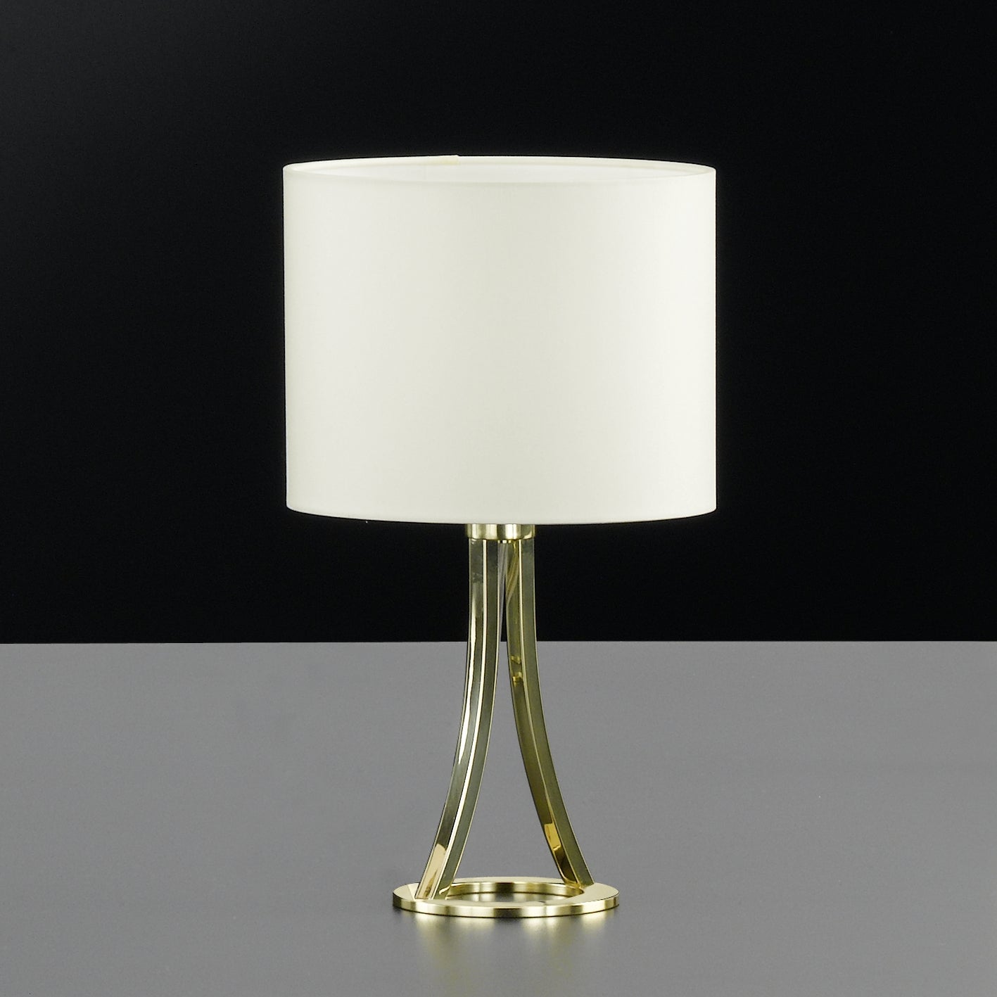 Tischleuchte Mira in Messing gold mit Schirm creme 33 cm
