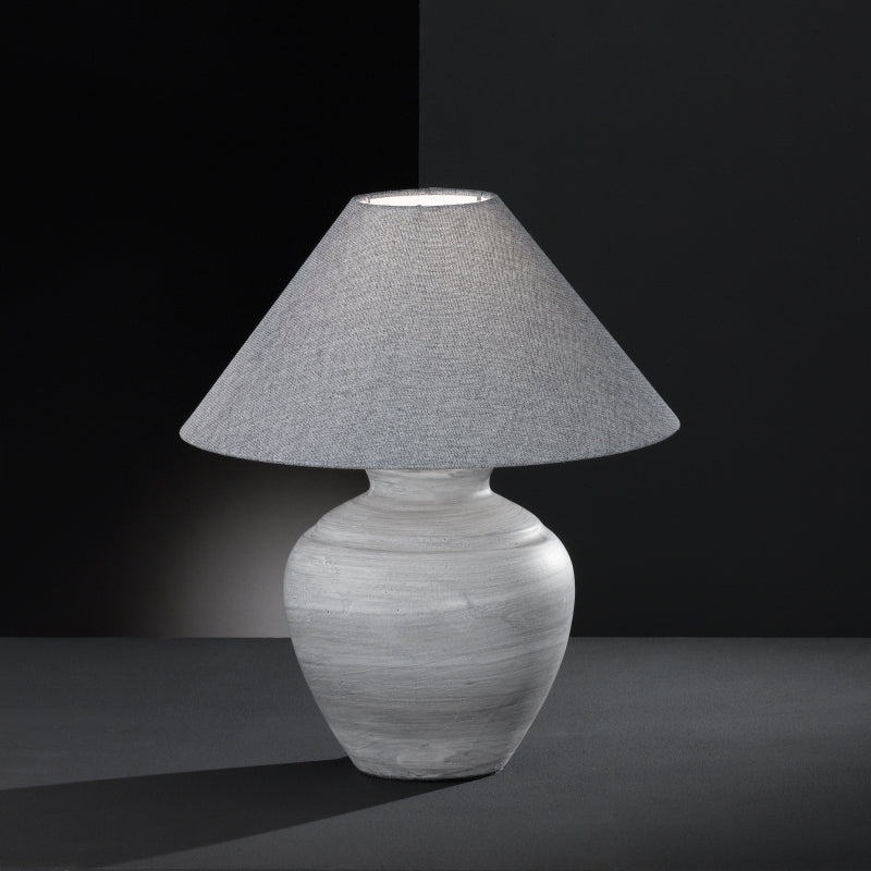 Keramik-Tischleuchte mit Textilschirm , Crock Tischlampe
