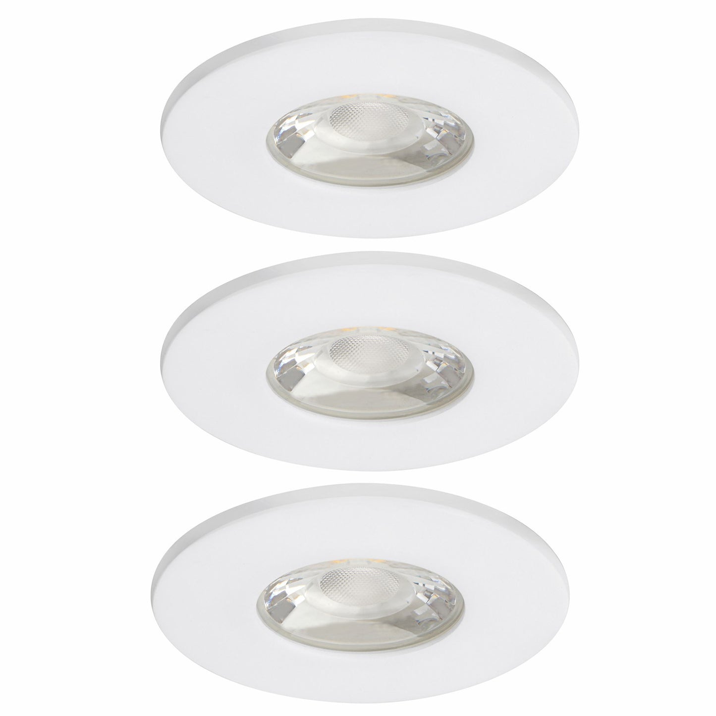 3x MD-881 LED Einbauspot weiß dimmbar 4,5W 80mm warmweiß IP44 – Einbaustrahler IP44, dimmbar, 80mm