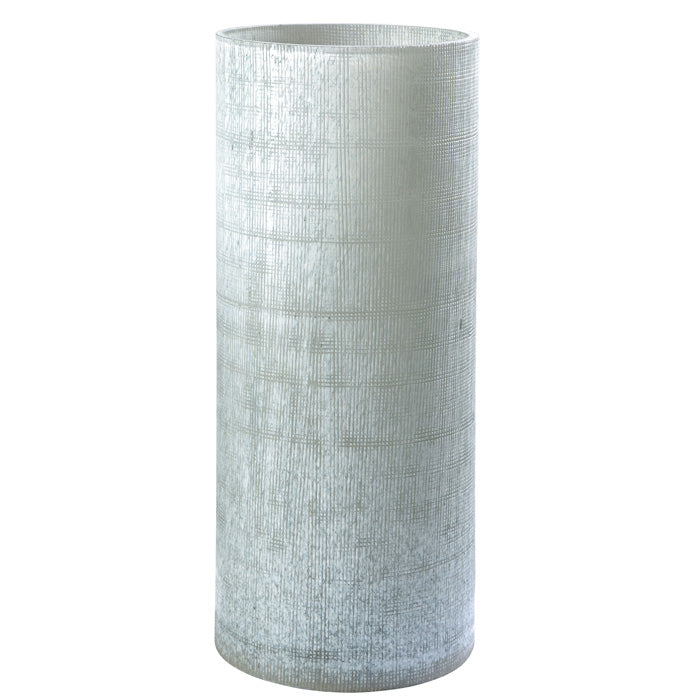 Hohe Blumenvase grau Vintage-Optik strukturiertes Glas mundgeblasen 35cm mundgeblasen, Handwerkskunst