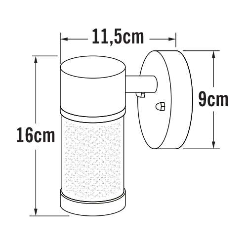Außenwand-Halogenspot gefrostetes Glas weiß IP44