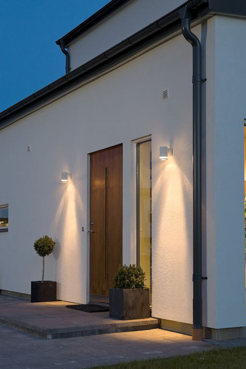 Außen-Wandstrahler Modena weiß Alu Glas IP44