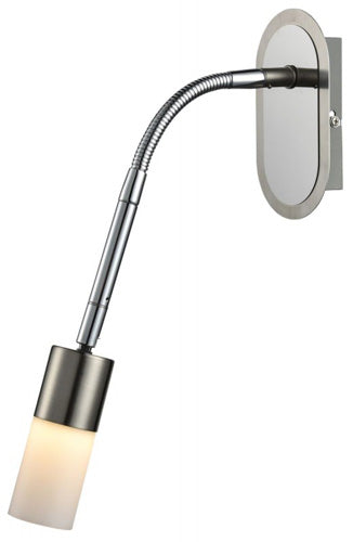 Armatur Wandlampe rund Metall gebürstet mit Schalter ESTO Vario Home