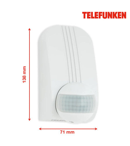 Bewegungsmelder auch für Eckmontage weiß Reichweite 12m 180° IP44
