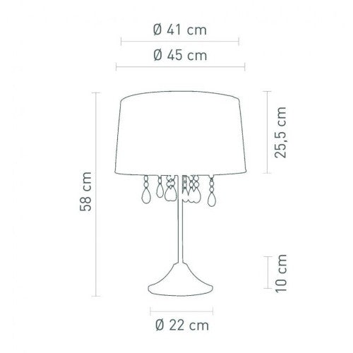 Moderne Kristall Tischleuchte Organza dimmbar schwarz