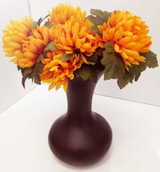 Große Blumenvase, Keramik, Braun , 32cm Keramik