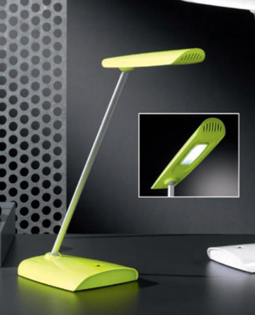 Grüne LED Schreibtischlampe Bocca per Touch dimmbar