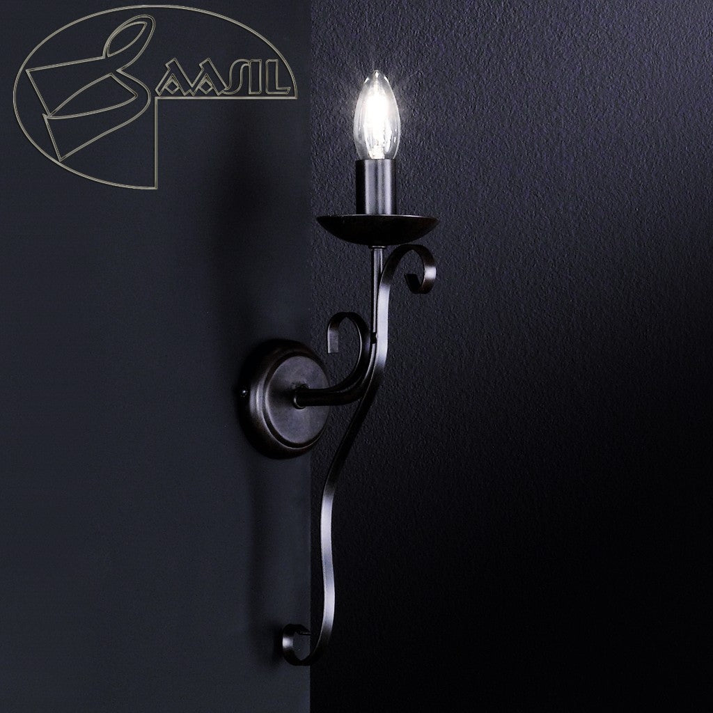 Rostfarbige Wandfackel Antik- Wandleuchte, 'Dorit' 1-flg. – Wandleuchte LED, dimmbar