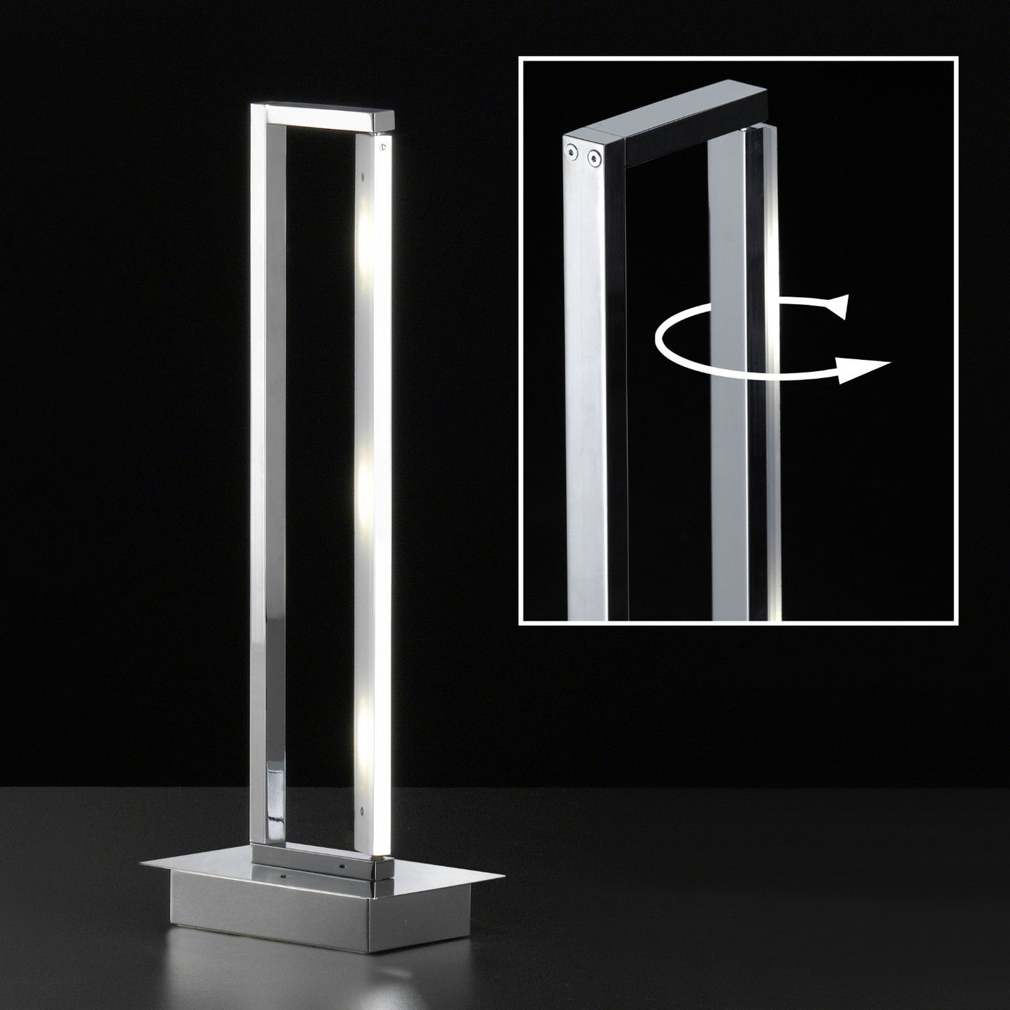 LED Tischleuchte in Silber mit Touchdimmer Tischlampe