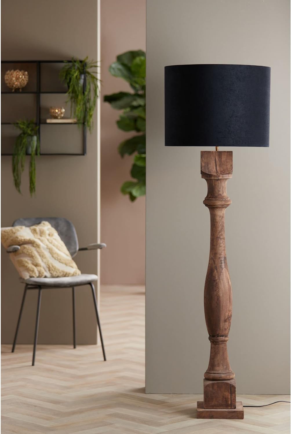 Lampenfuß für Stehleuchte aus Holz massiv 125cm E27 Robbia