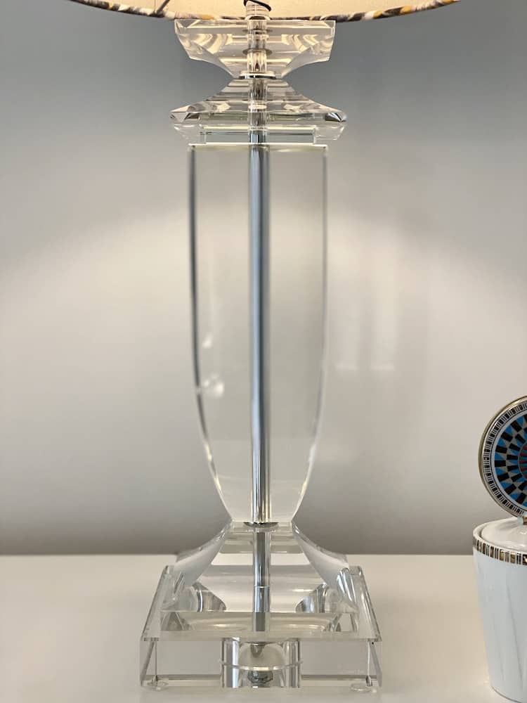 Lampenfuß Vattern für Tischlampe Kristallglas eckig 41cm E27