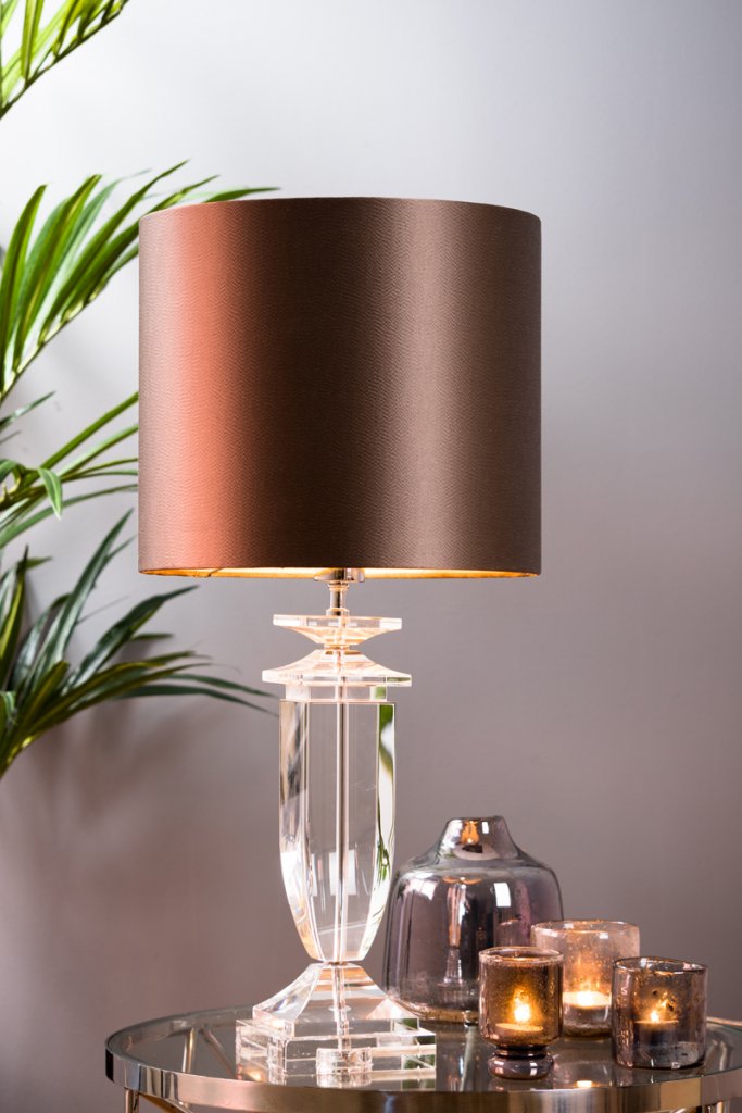 Lampenfuß Vattern für Tischlampe Kristallglas eckig 41cm E27