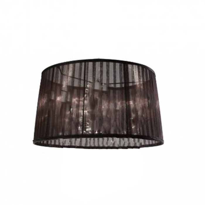 Plissierter Lampenschirm schwarz Organza für Pendelleuchte 38cm – Lampenschirm Stoff, konisch