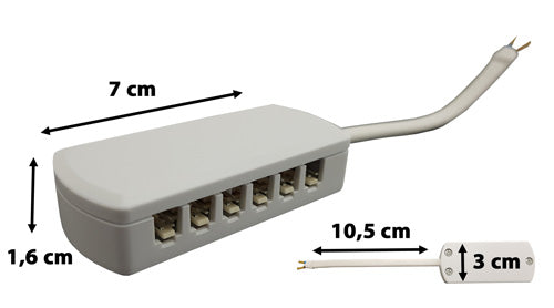 LED Trafo 15W, 12V DC, inkl. 6-fach Verteiler, LED Konverter 220-240V