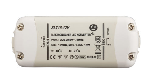 LED Trafo 15W, 12V DC, inkl. 6-fach Verteiler, LED Konverter 220-240V