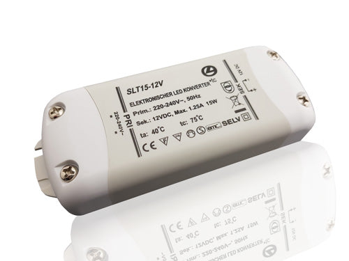 LED Trafo 15W, 12V DC, inkl. 6-fach Verteiler, LED Konverter 220-240V
