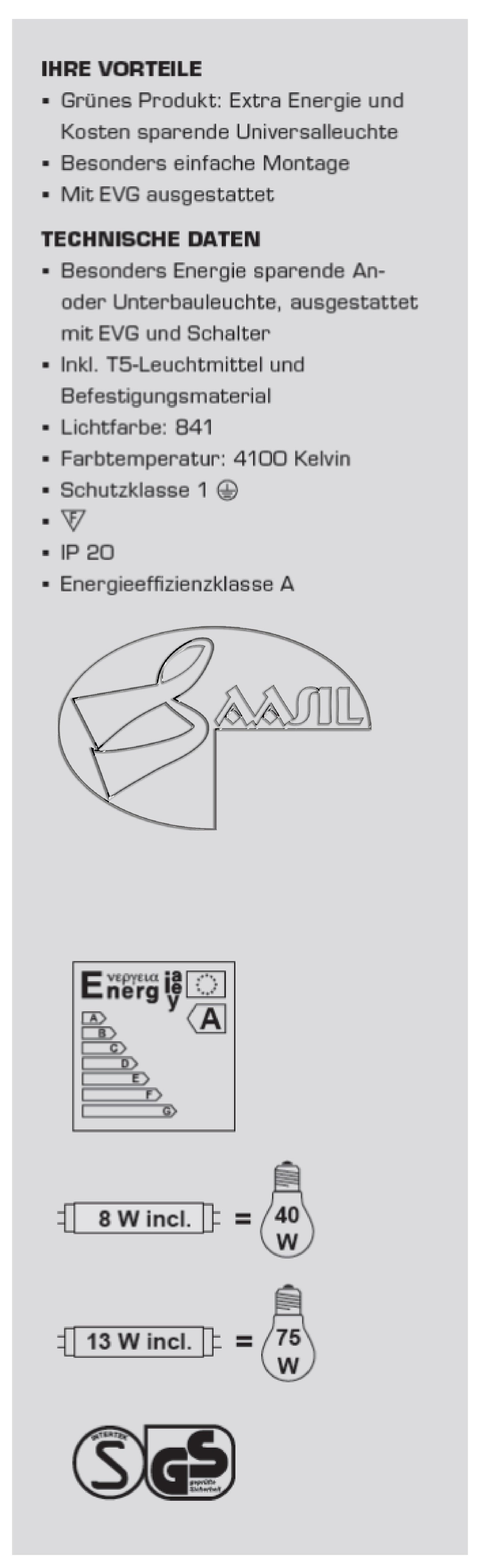 LEROS 8W Titan Lichtleiste 8W mit Schalter T5 8W 37cm Weiß Unterbauleu