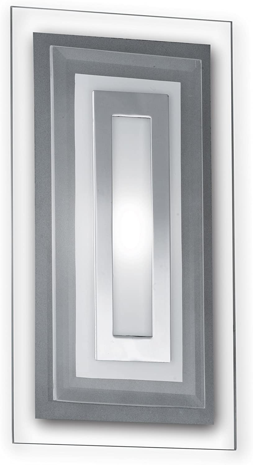 Eckige flache LED Wandleuchte aus Glas satiniert und klar – Wandleuchte LED, dimmbar