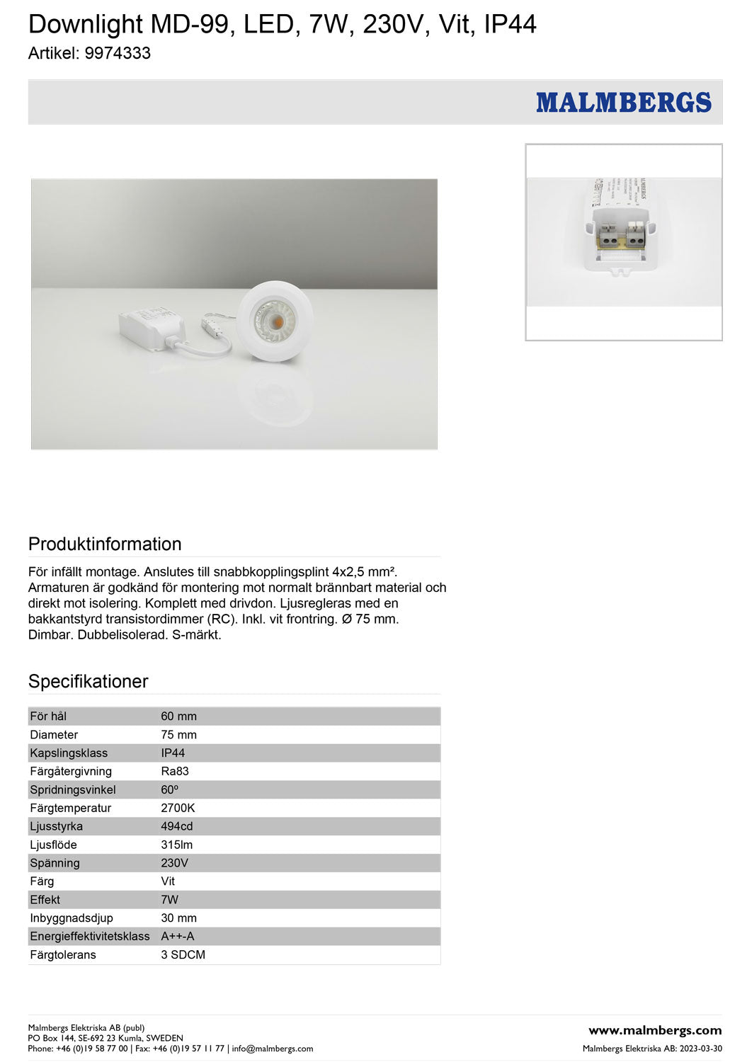 – Einbaustrahler