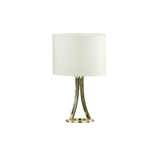 Tischleuchte Mira in Messing gold mit Schirm creme 33 cm