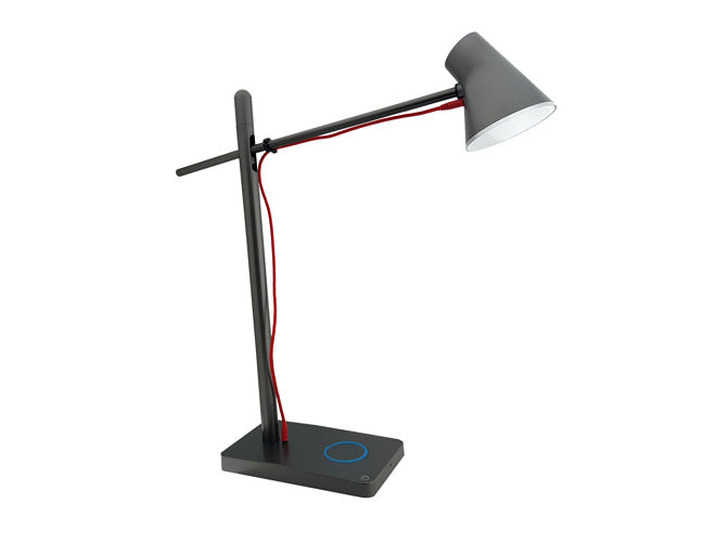 LED Schreibtischlampe dimmbar grau mit USB Anschluss