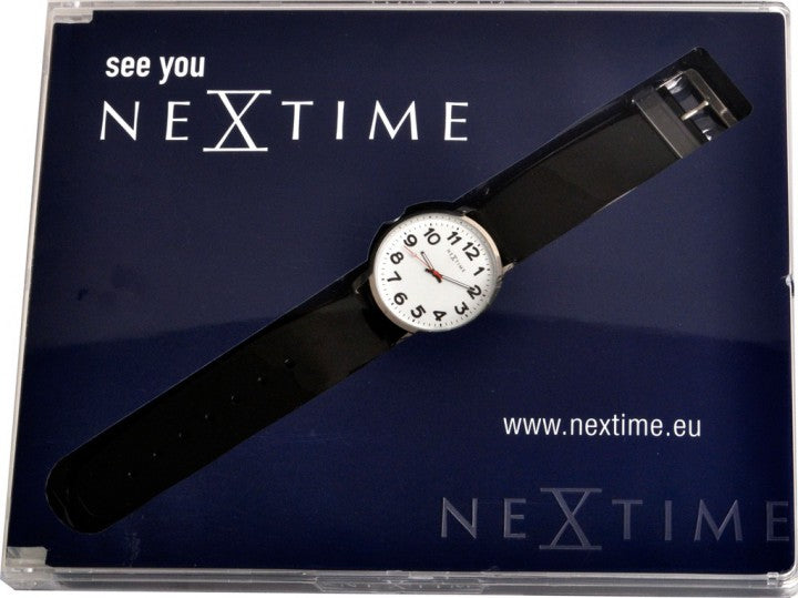10x Armbanduhr Herren schwarz weiß Retro Station Nextime