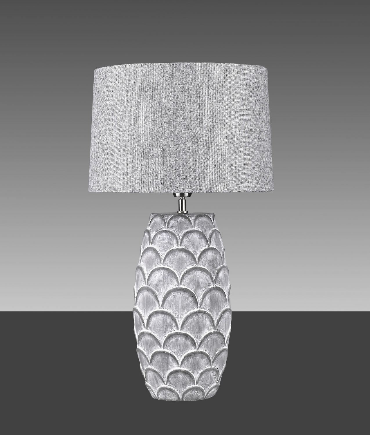 Hockerleuchte MENA GRIGGIO Beton-Keramik Grau Tischlampe