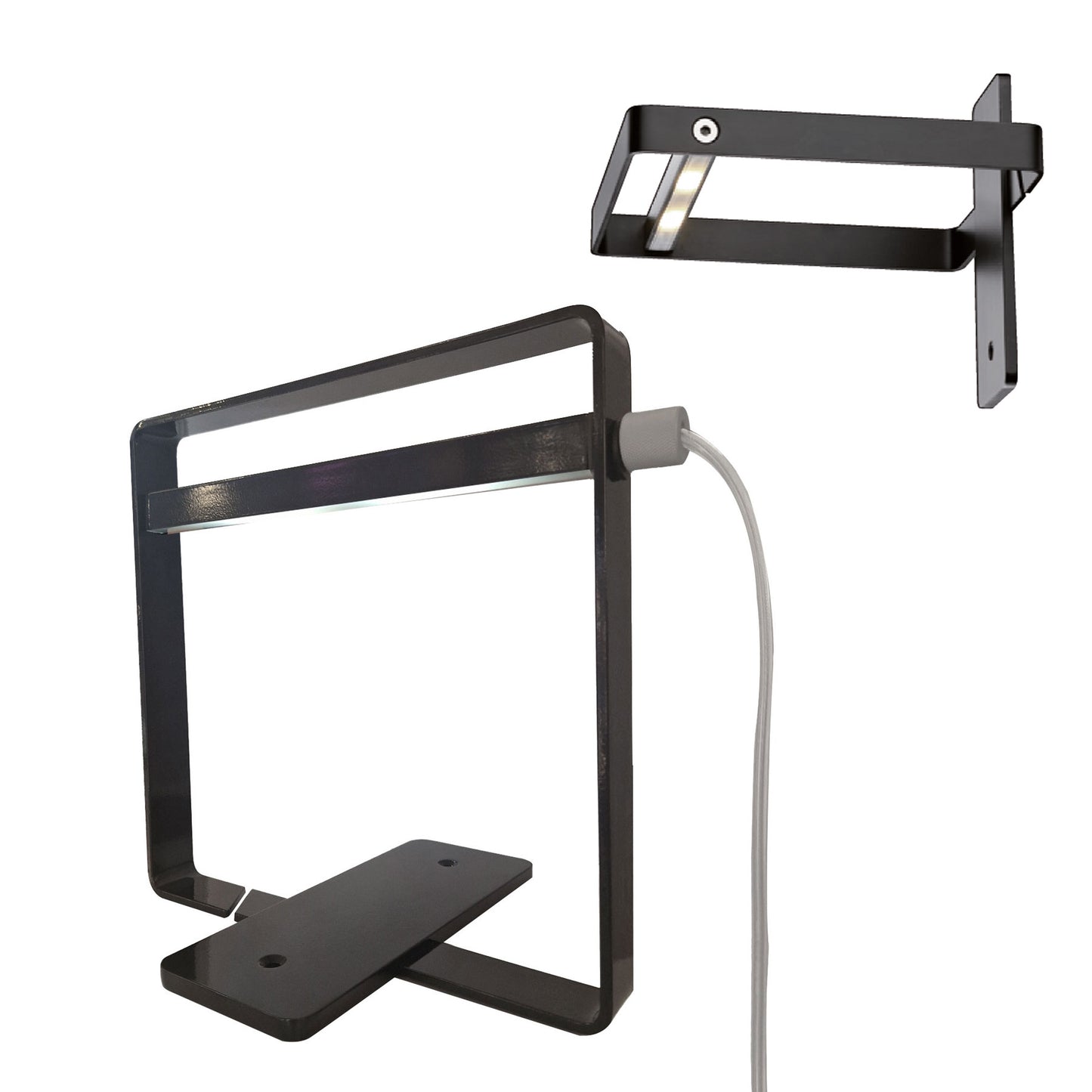 Tisch-/Wandleuchte mit drehbarer Lichtleiste Oring Schwarz – Tischlampe / Tischleuchte / Nachttischlampe – Wandleuchte LED