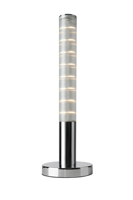 LED Stab-Tischleuchte Pole dimmbar Chrom 45cm Tischlampe
