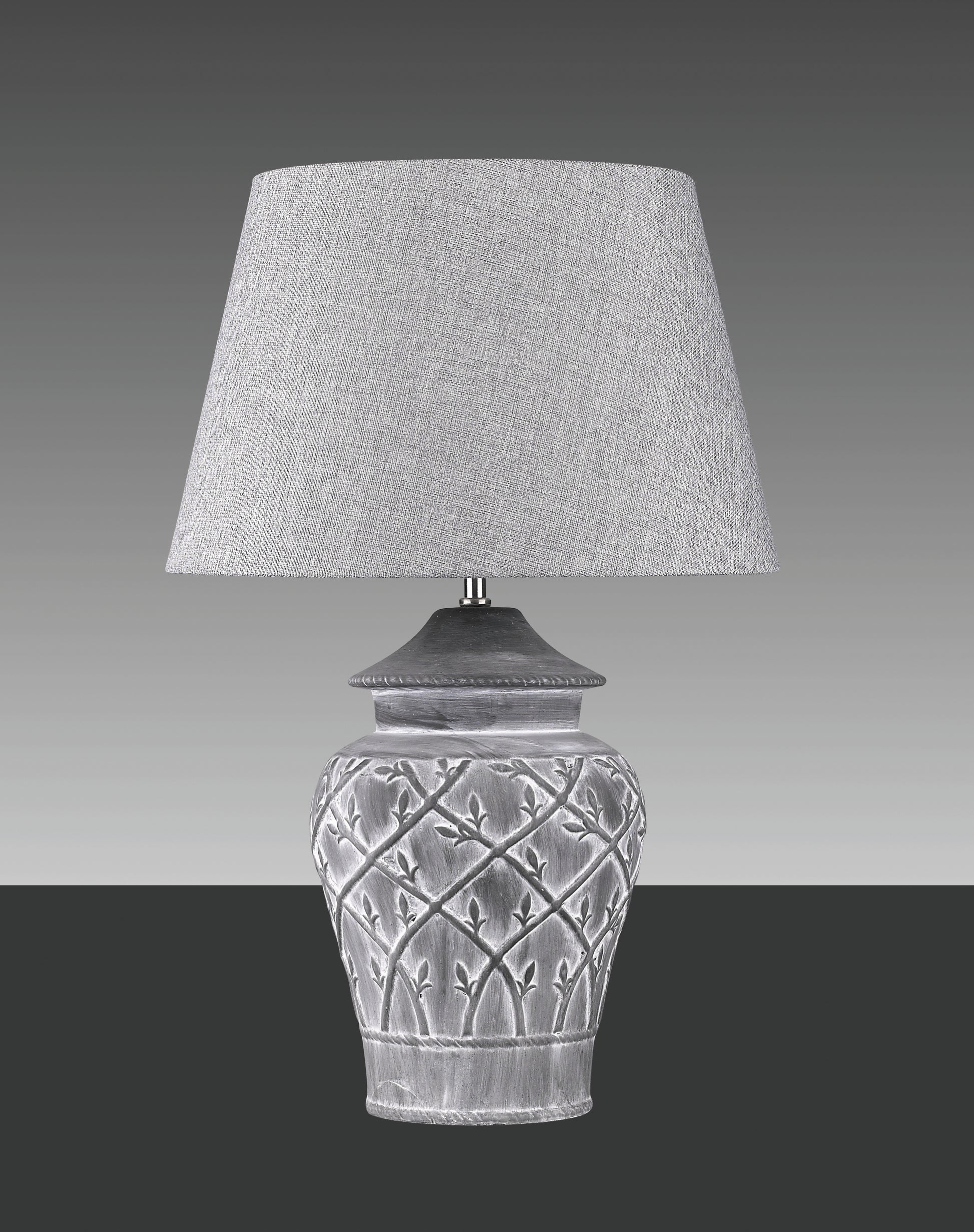 Hockerleuchte FIORE Griggio Beton-Keramik grau Tischlampe