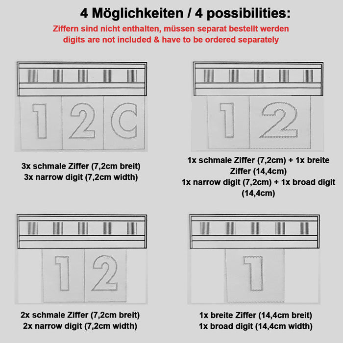LED Hausnummernleuchte Solar für 2-3 Ziffern