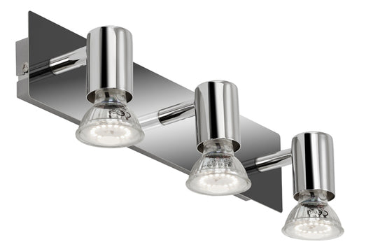 Spiegellampe Wandlampe Chrom 32cm 3x GU10 LED 4W IP23