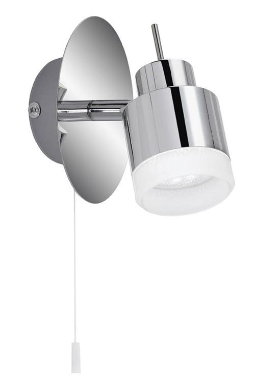 LED Bad-Wandstrahler mit Zugschalter Chrom schwenkbar IP44 – Wandleuchte LED, dimmbar