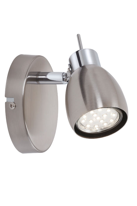 LED Spot 1flg nickel-matt schwenkbar inkl GU10 TWO – Wandleuchte LED