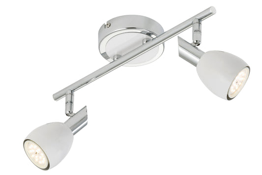 LED Deckenstrahler 2flg weiß Chrom COMBI inkl. GU10 5W schwenkbar – Strahler / Spotbeleuchtung