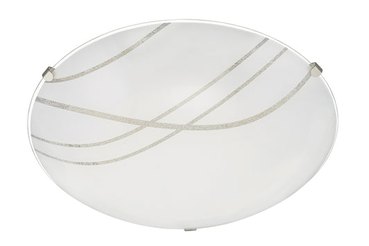 Runde LED Deckenleuchte NOVO Glas weiß mit Dekor 25cm – Deckenleuchte dimmbar
