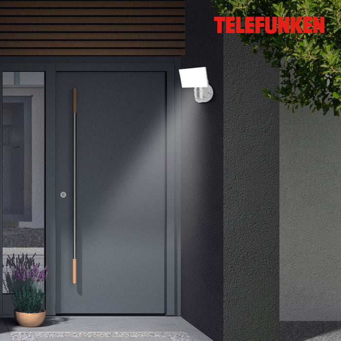 LED Außenleuchte mit Bewegungssensor silber 1600 Lm IP44