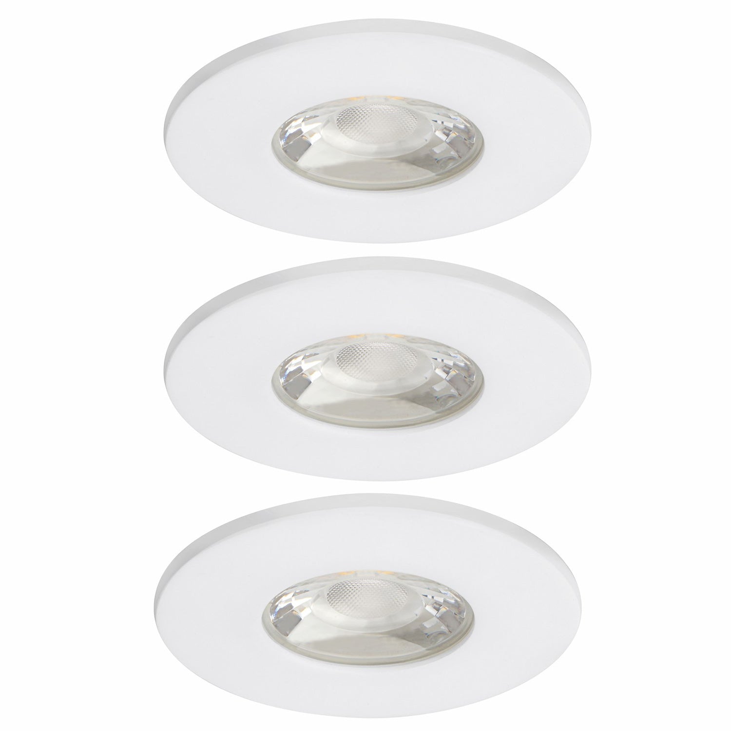 3x MD-881 LED Einbauspot weiß dimmbar 4,5W 80mm warmweiß IP44 – Einbaustrahler IP44, dimmbar, 80mm