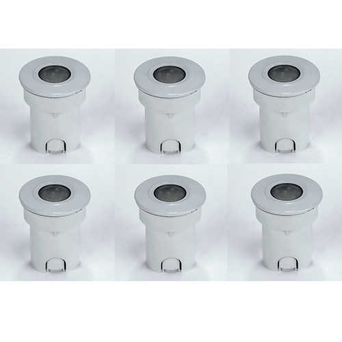 6x Set LED Bodeneinbauspot Blau 230V – Einbaustrahler IP66, schwenkbar, dimmbar, 55mm