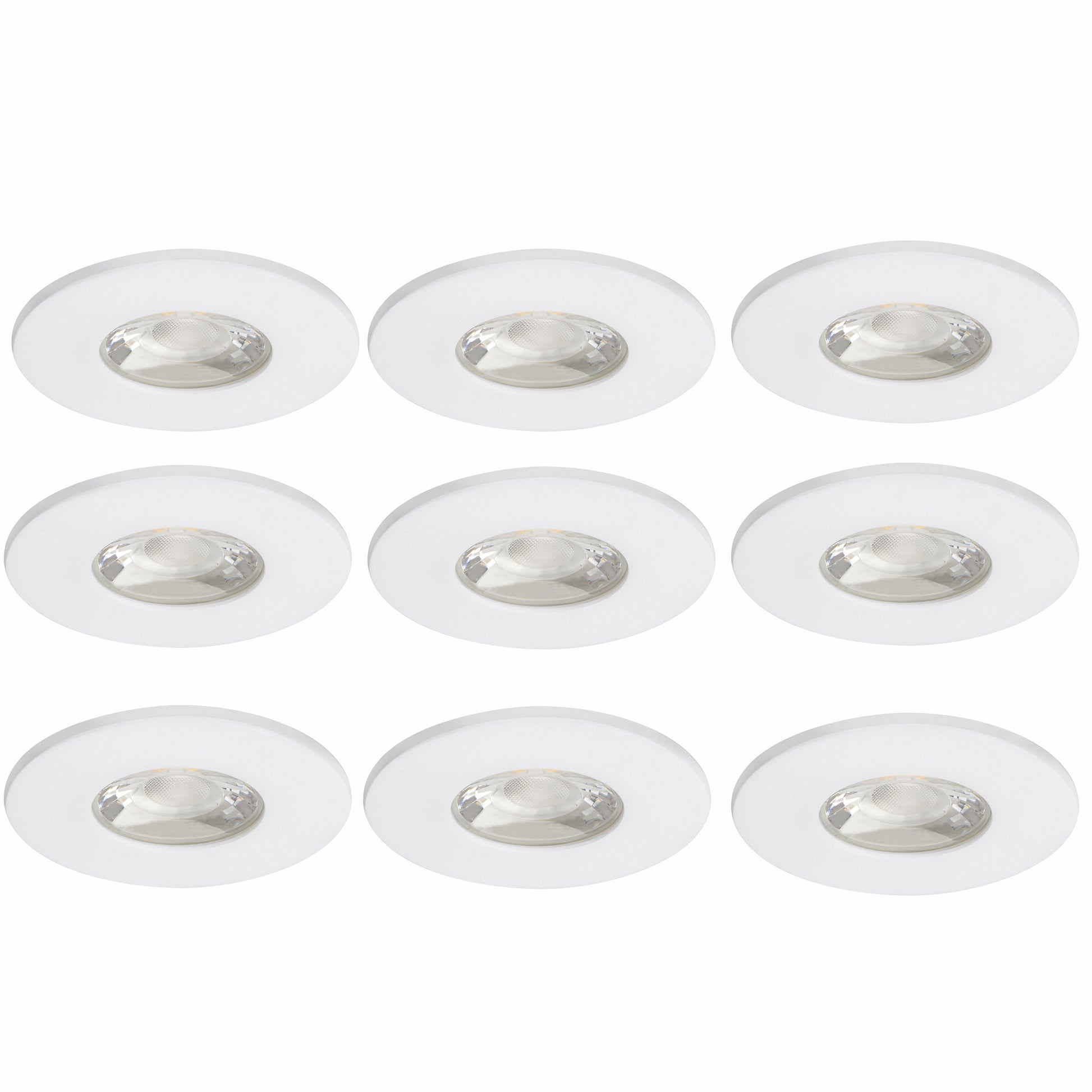 9x MD-881 LED Einbauspot weiß dimmbar 4,5W 80mm warmweiß IP44 – Einbaustrahler IP44, dimmbar, 80mm