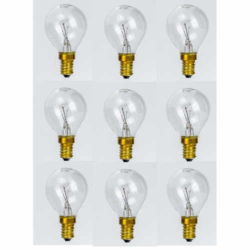 9x Tropfenlampe 25W E14 klar Backofenlampe 300° Tropfenform